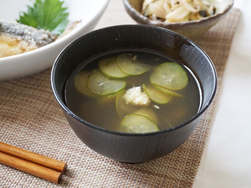 きゅうりの冷製お吸い物