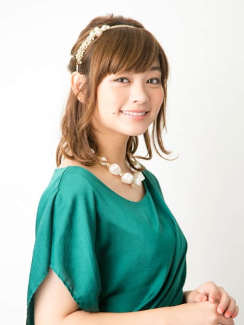 伸ばしかけに！パーティ仕様のくるりんぱハーフアップ
