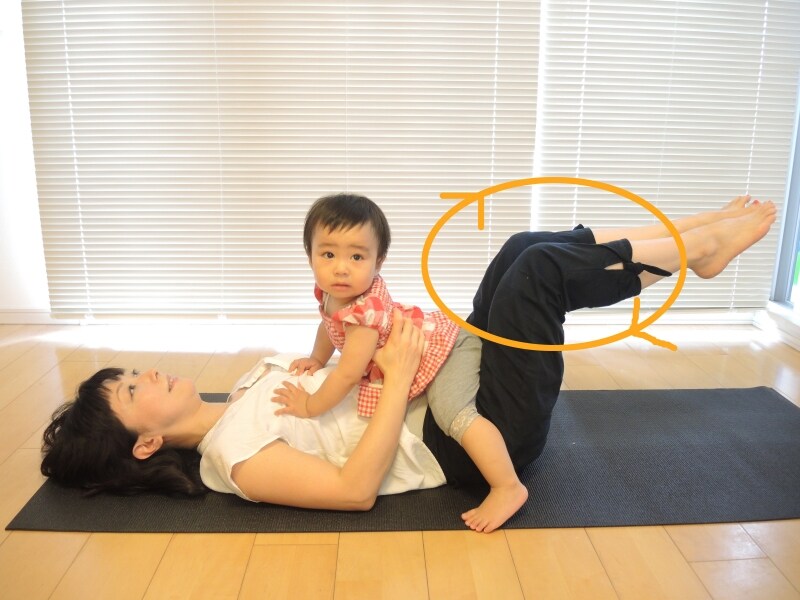 膝で円を描いてもOK