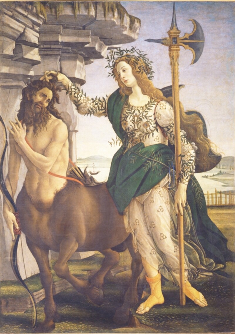 サンドロ・ボッティチェリ 《パラスとケンタウロス》 1480-85年 テンペラ、カンヴァス ウフィツィ美術館  FOTO:S.S.P.S.A.E e per il Polo Museale della citta di Firenze ? Gabinetto Fotografico