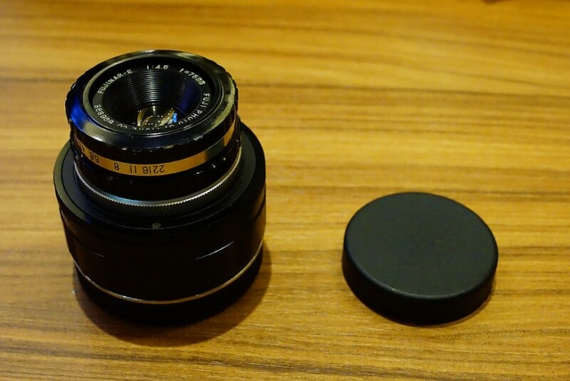 FUJINAR-E 75mm F4.5とマウントアダプター