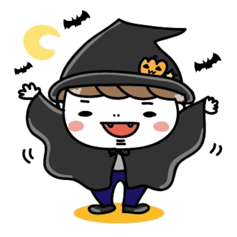 ドラキュラ　男の子　ハロウィン　イラスト　カラー　かわいい