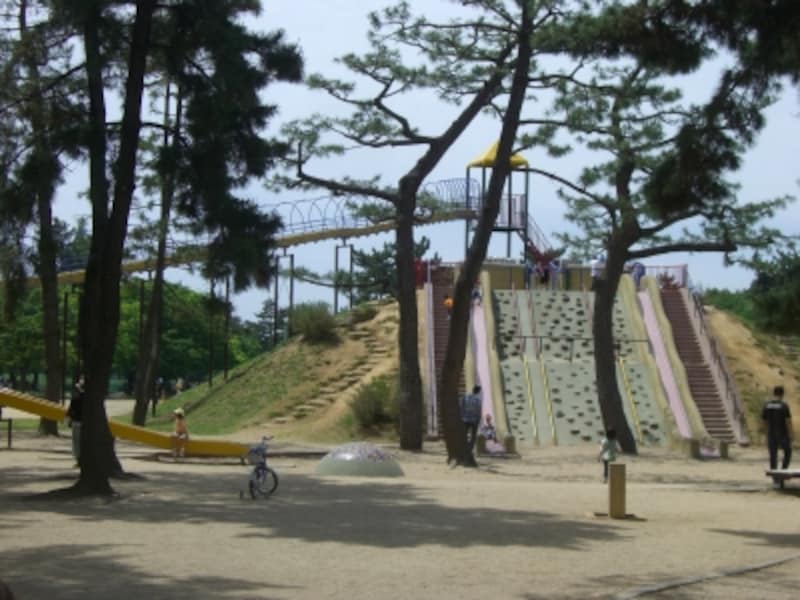 遊具は複数個所にある。敷地が広いので「公園内に公園がある」といった感じ。