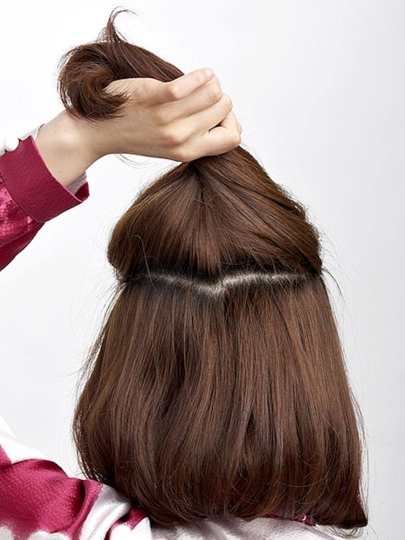 親指で上下に分けとる