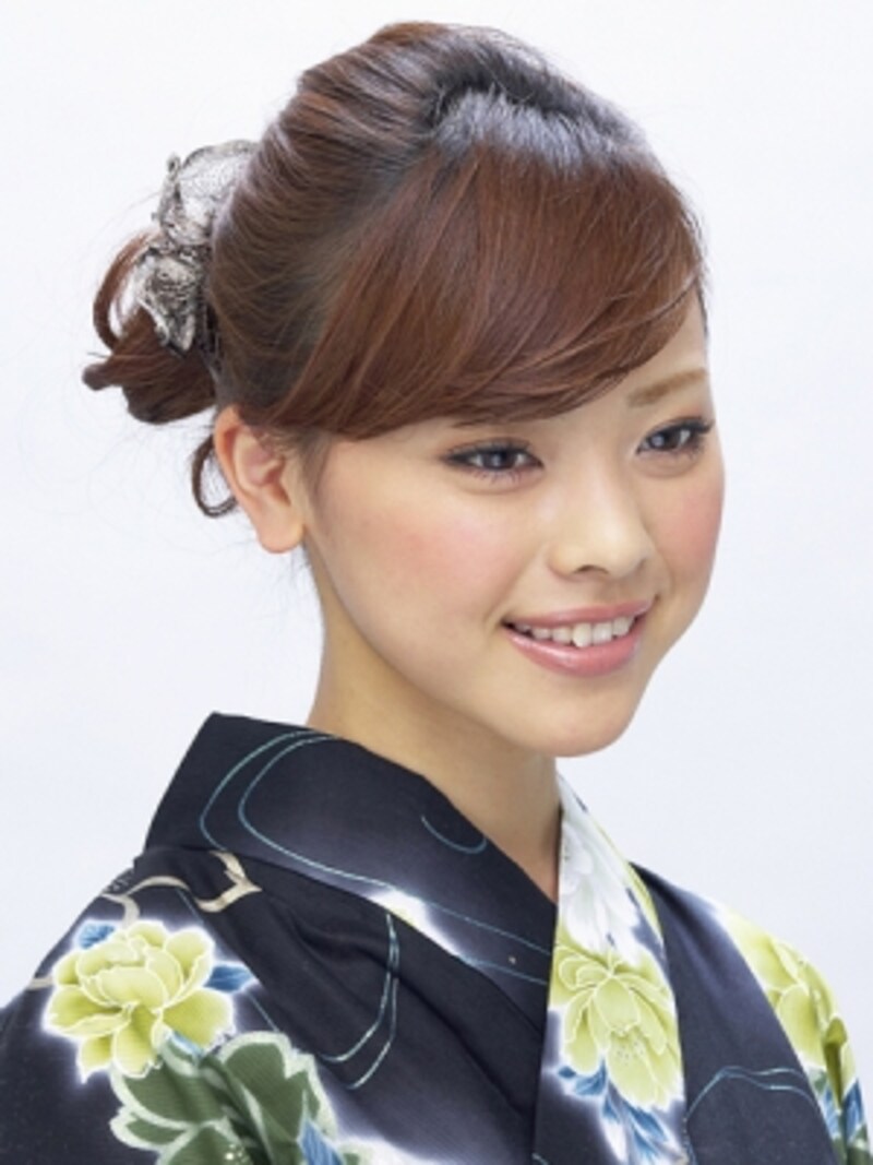ミディアム浴衣 艶やかアップ ヘアアレンジ 浴衣ヘアアレンジ All About