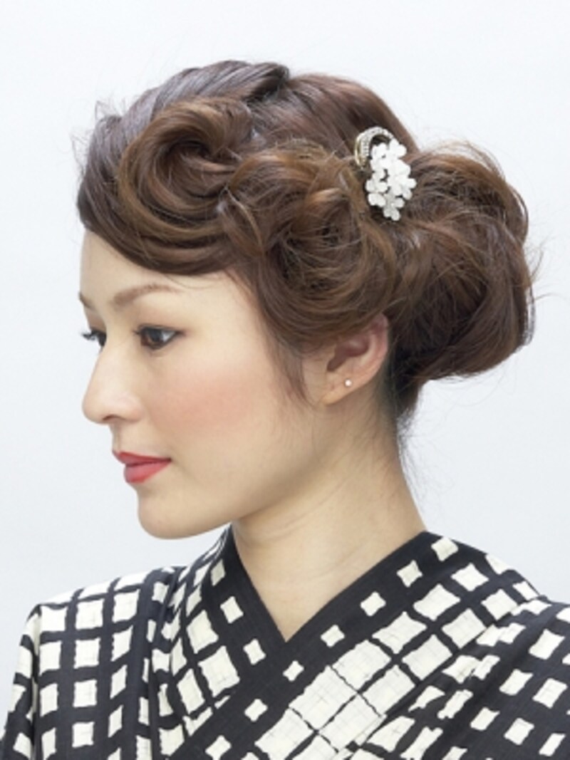 セミロング浴衣 クラシカルモードヘアアレンジ 浴衣ヘアアレンジ All About