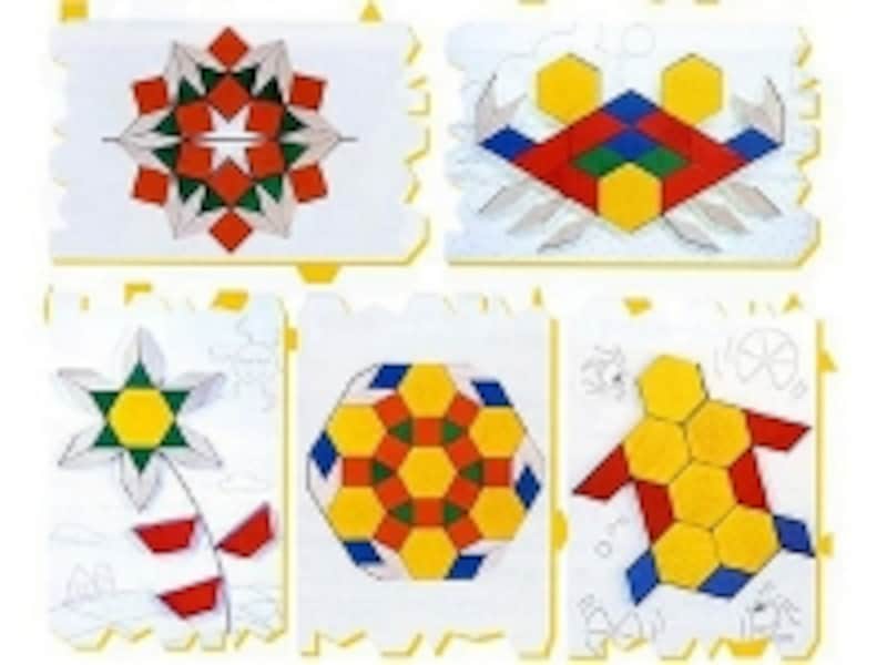 「パターンブロック」は三角形、四角形、平行四辺形、菱形、六角形の木製ピース