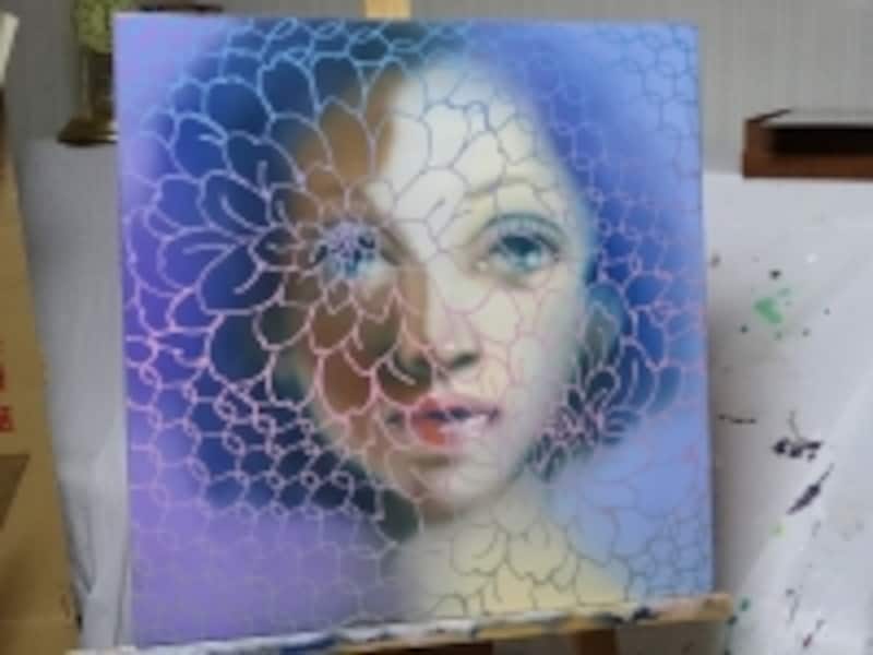 完成した作品undefined藤部恭代《ARABESQUE》undefined2014、oil,acrylic,canvas,530×530mm