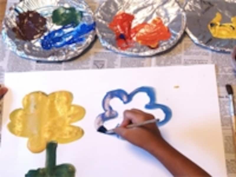 色が混ざっておもしろいねundefined自由に絵を描こう