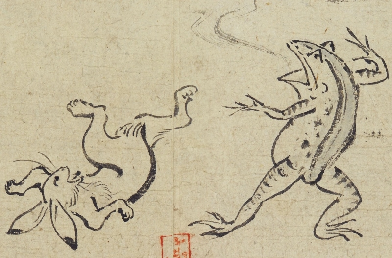 国宝 鳥獣人物戯画（甲巻）平安時代 《後期展示場面：11月5日～11月24日》（部分）