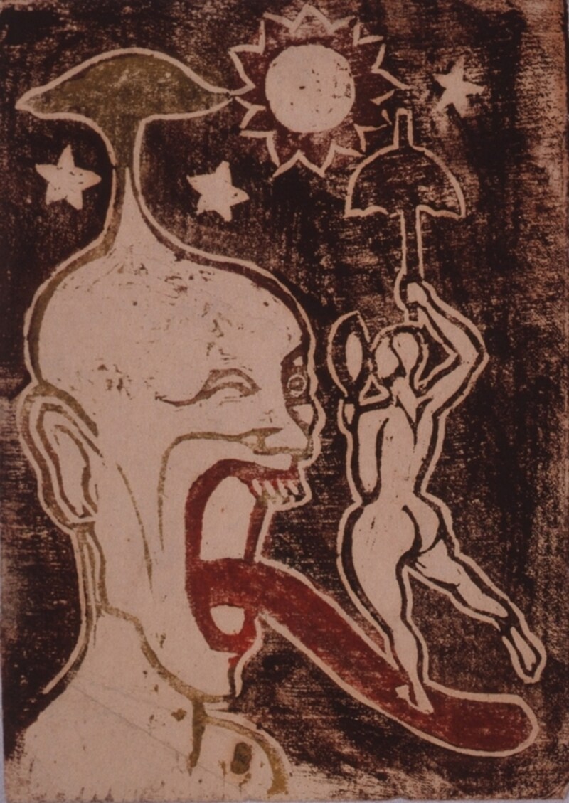《妄想F》1925年頃 木版 飯田市美術博物館(日夏耿之介記念館)蔵
