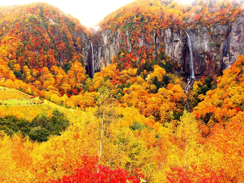 紅葉の米子大瀑布