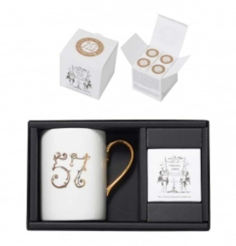 AsWhite / Kiss Tea / Grandmother’s Fruit tray / So.. Earl gray 1,050円(税込)ティーバッグ1.8g X4個 ゴールドの持ち手とロゴが輝くマグカップとのギフトセット