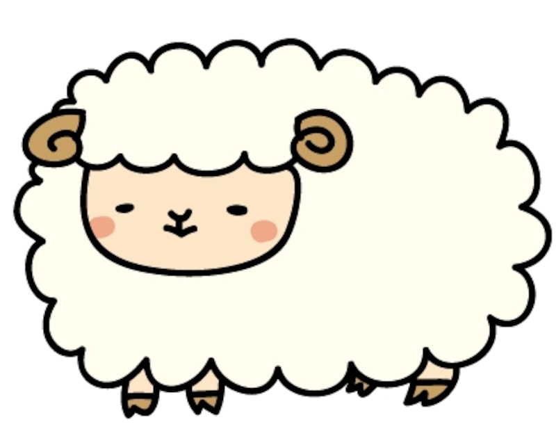 【カラー】もふもふとした可愛い羊です。