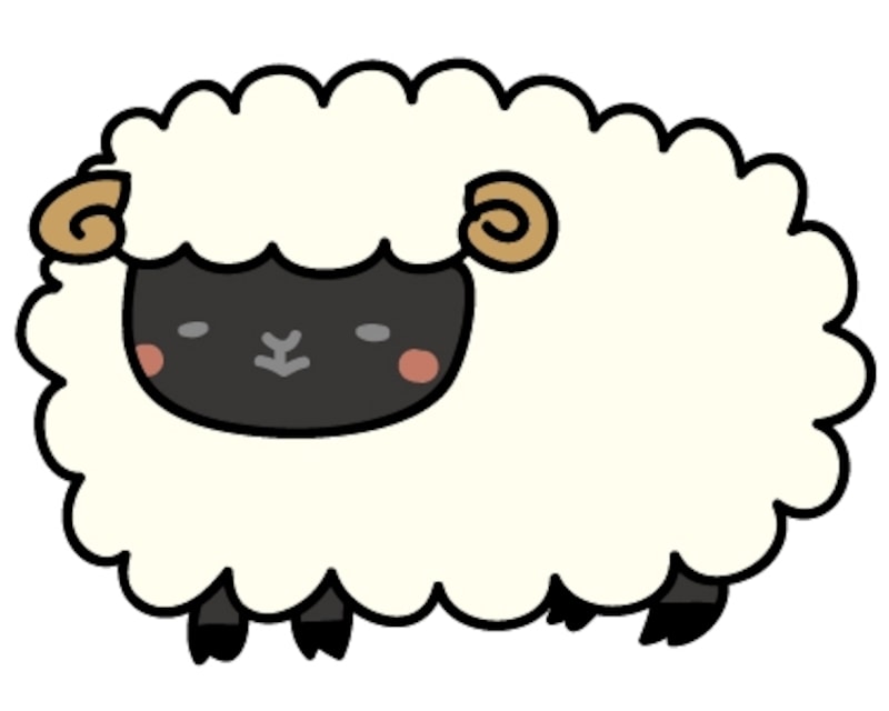 【カラー】もふもふとした可愛い黒羊です。