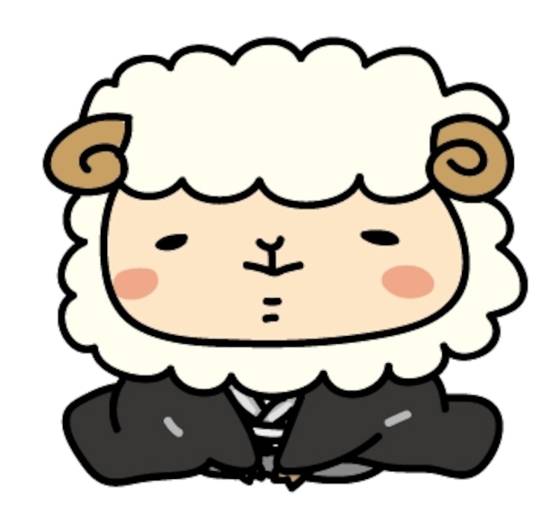 【カラー】袴を着た羊の男の子です。