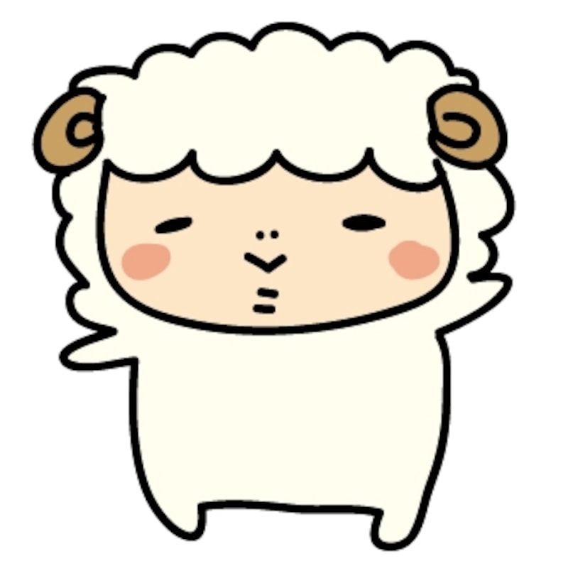 【カラー】手を挙げて挨拶をする羊です。