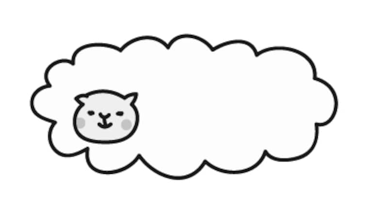 【モノクロ】羊雲風のもふもふ羊です。