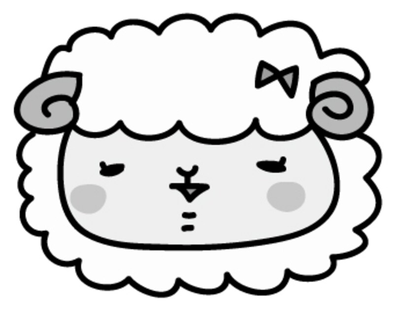 【モノクロ】羊の女の子です。