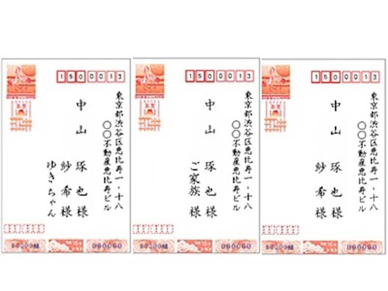 自分の住所は宛名、文面どちらに書いても大丈夫です