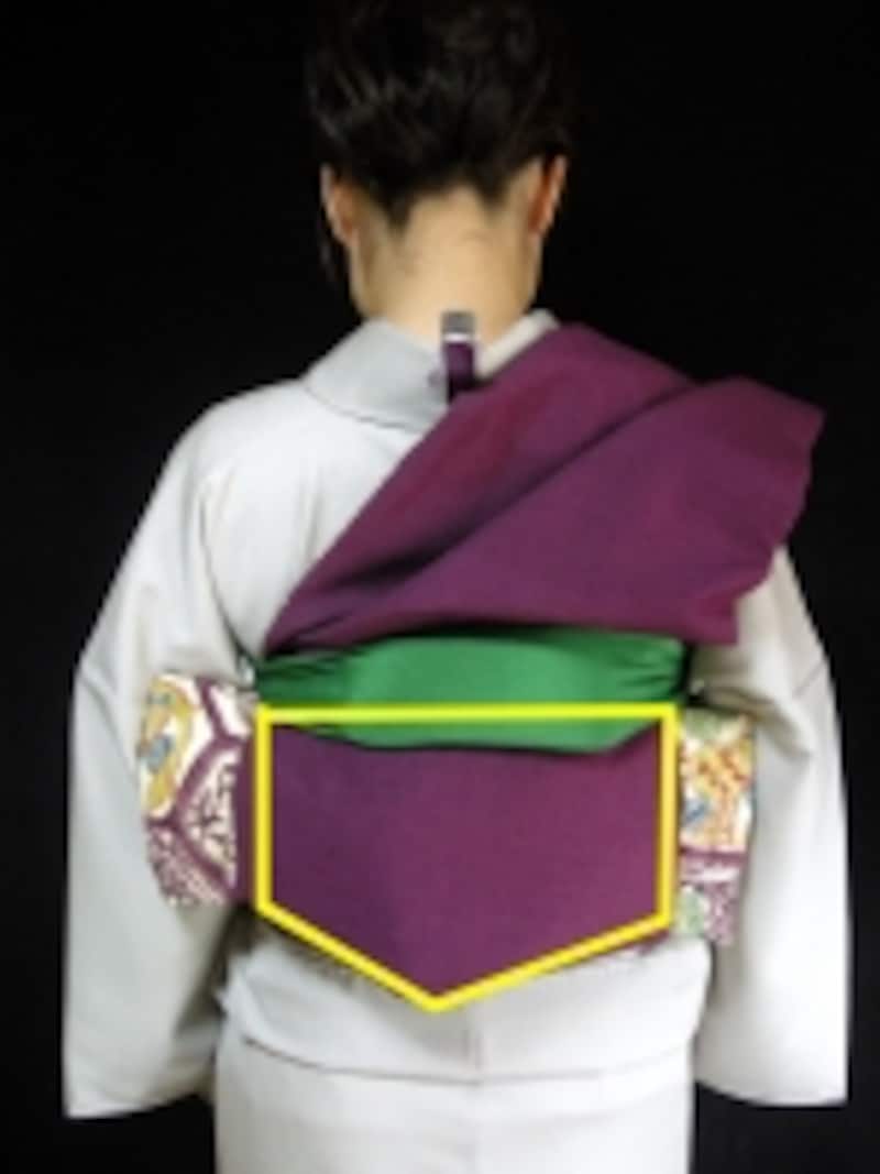 余分を整えることでお太鼓の形がキレイに仕上がる