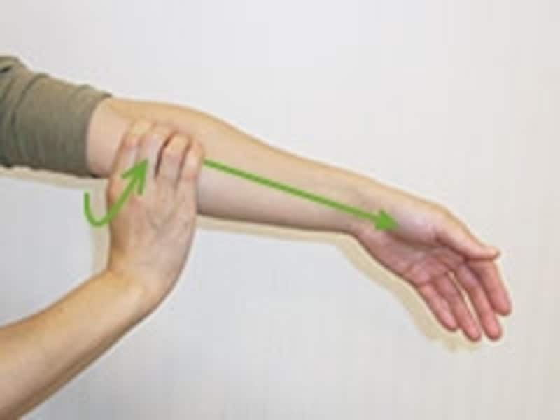 握ったまま手を滑らせます