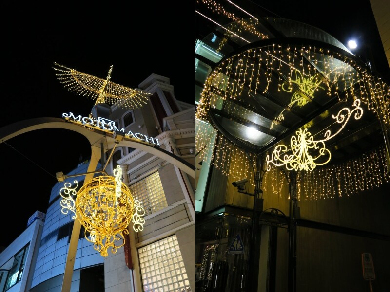 フェニックスアーチ(左)とキャノピー(右)のイルミネーション