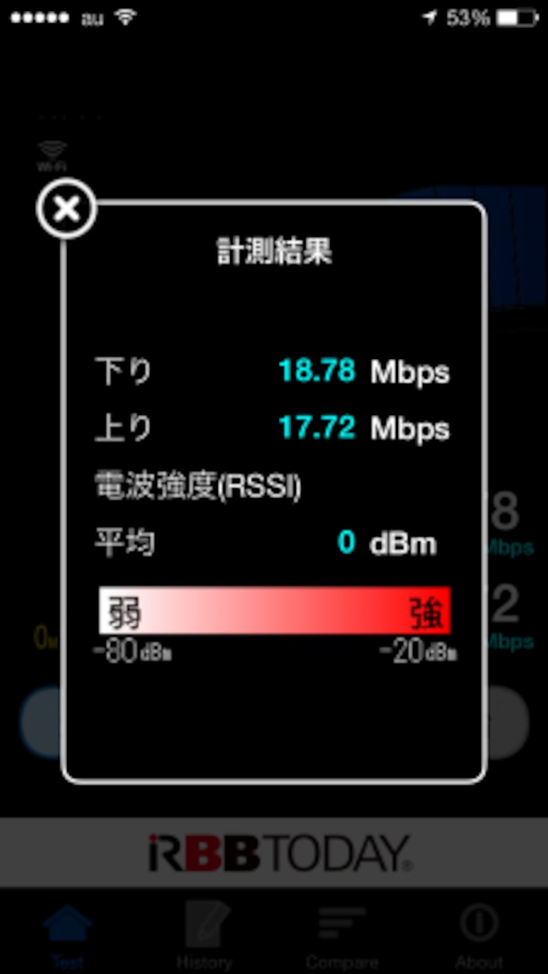 中継機を利用したときの速度（11g）