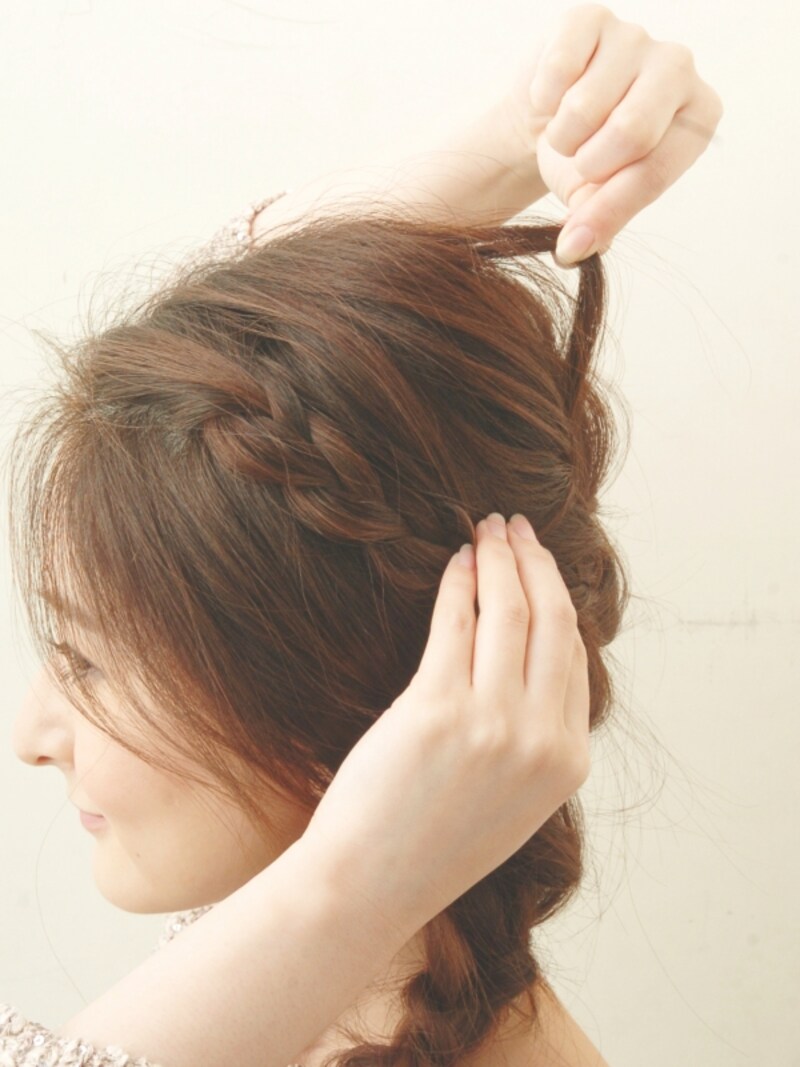 サイドから見てキレイなまるみになるように