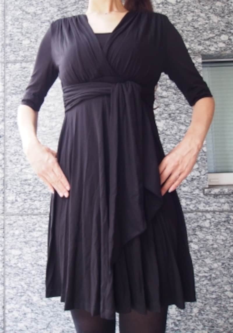 マターナルアメリカ/ナターシャ フロントタイ マタニティ＆授乳ドレス ブラック