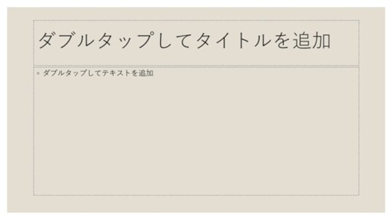 「ダブルタップしてタイトルを入力」や「ダブルタップしてテキストを入力」の枠内をダブルタップして文字を入力する