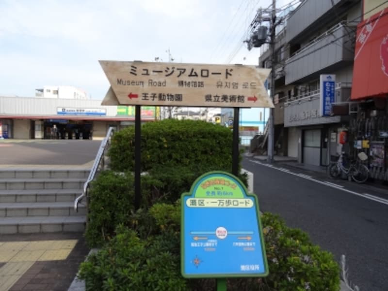 阪神電車岩屋駅前にある「ミュージアムロード」の看板