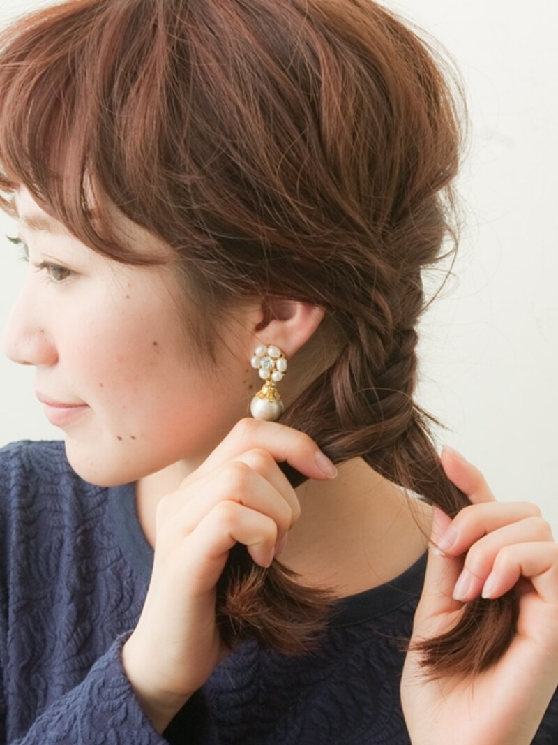 フィッシュボーンを編む