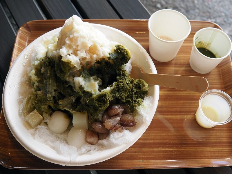 まめ蜜 抹茶氷＠甘納豆かわむら