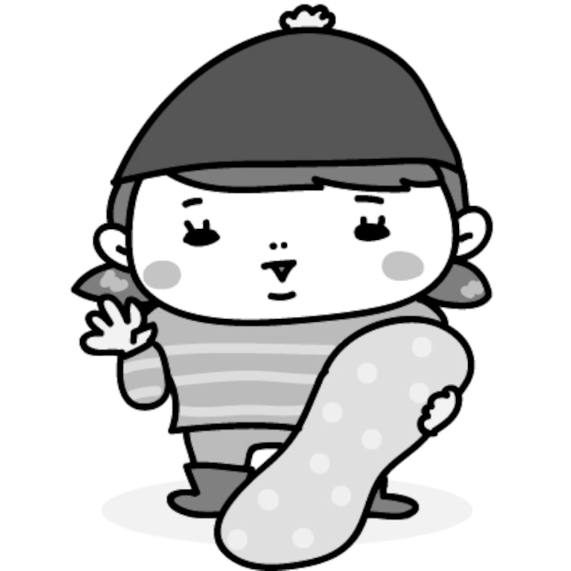 【モノクロ】ボードを持った女の子です。
