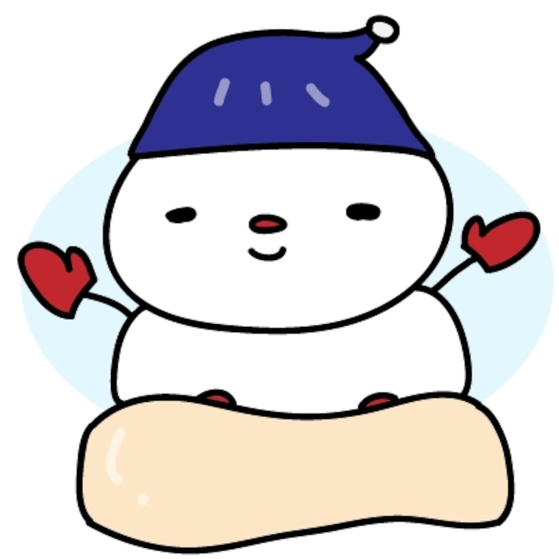 【カラー】華麗に滑る雪だるまです。