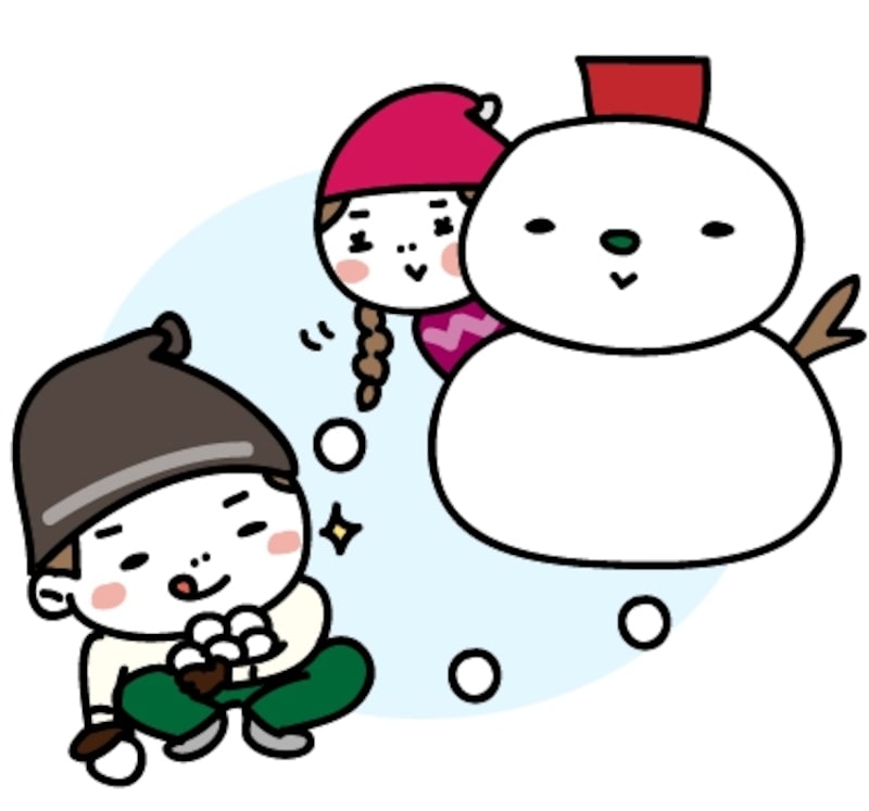 【カラー】雪合戦を楽しむ子どもたちです。