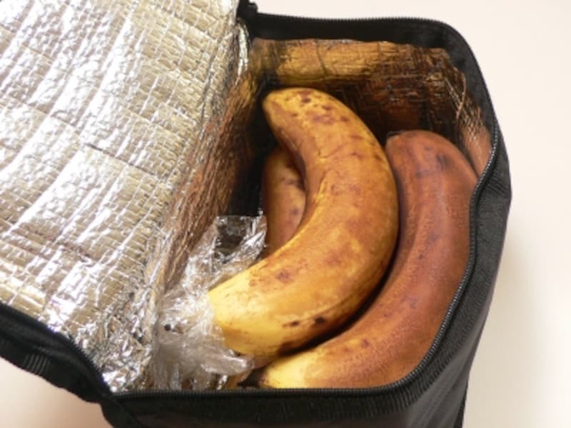 バナナの保存法：保冷バック2週間後