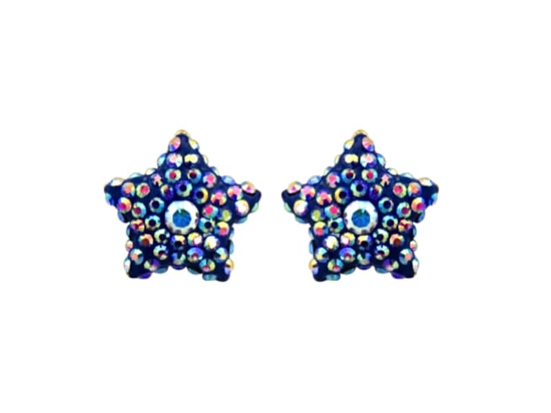 BUTLER & WILSON/CRYSTAL STAR STUD EARRINGS