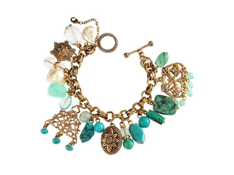 STEPHEN DWECK/MIXED STONE CHARM BRACELET