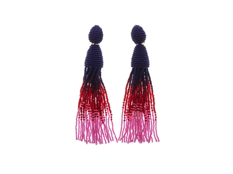 OSCAR DE LA RENTA/OMBR BEAD TASSEL EARRING