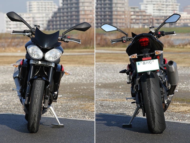 トライアンフ ストリートトリプルR / フロントビュー&リアビュー