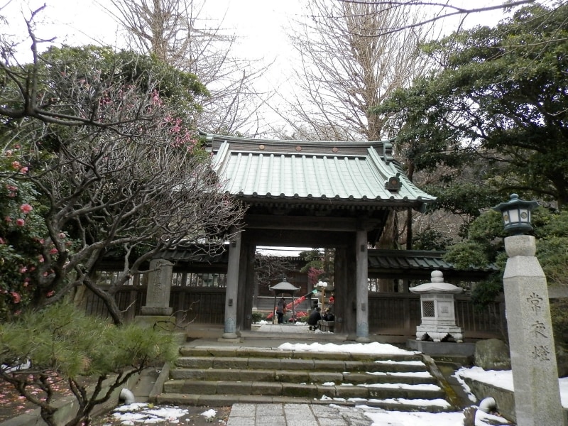 常立寺の参道を歩き山門をくぐって