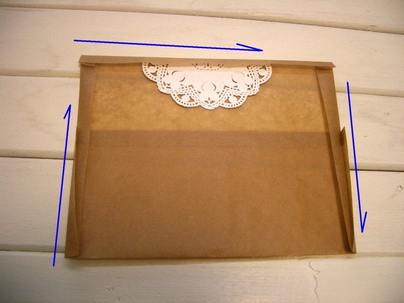 裏に返し縁を折る