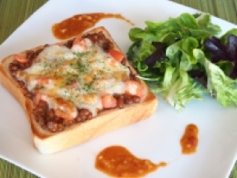 納豆チーズ怪味ピザトースト