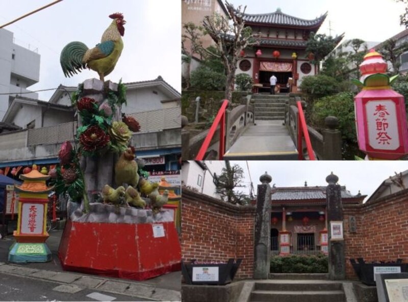 長崎ランタンフェスティバル/唐人屋敷会場/オブジェと土神堂、天后堂