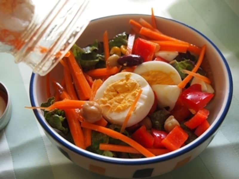 メイソンジャーサラダの食べ方