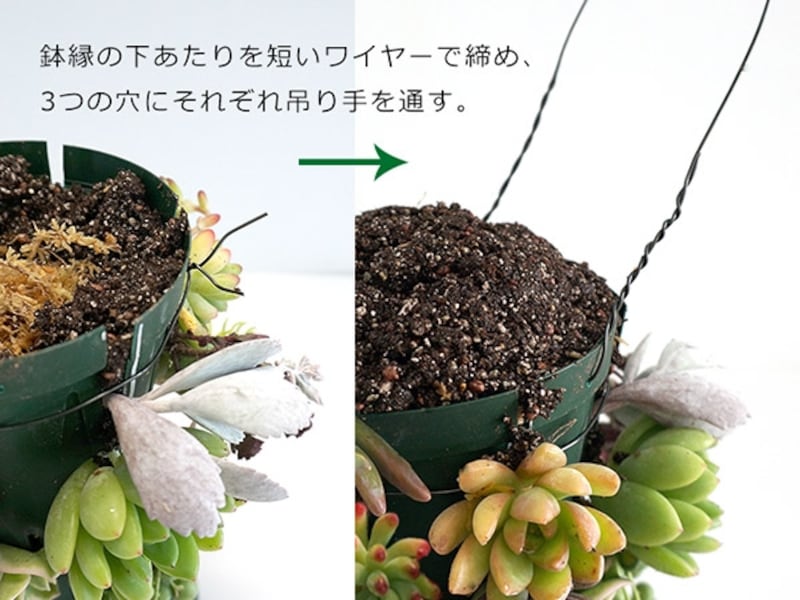 準備したワイヤーを使って