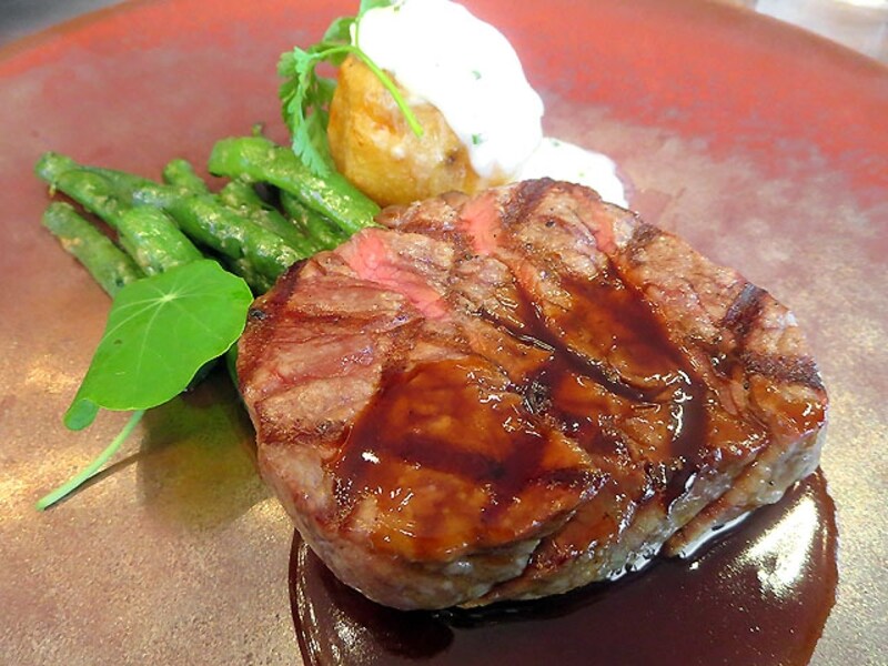 オーストラリア産 サーロインステーキ グリーンビーンズ サワークリーム ベイクドポテト