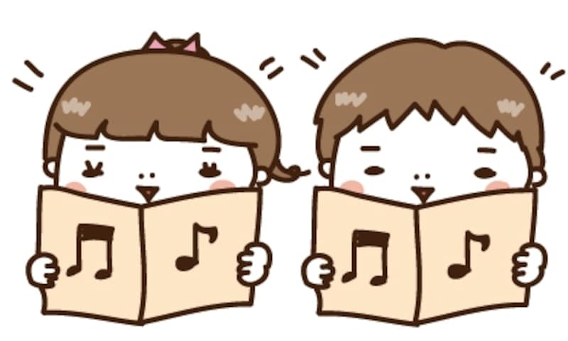 【カラー】歌を楽しく歌う園児たちです。